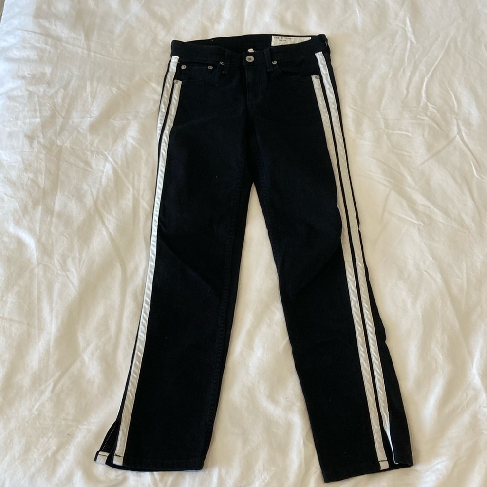 Rag & Bone Black Denim Jeans Mid-Rise Flare Women’s Size 24